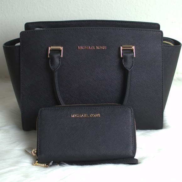 MICHAEL Michael Kors Handbags - New Michael Kors Selma Medium Satchel & Wallet Set